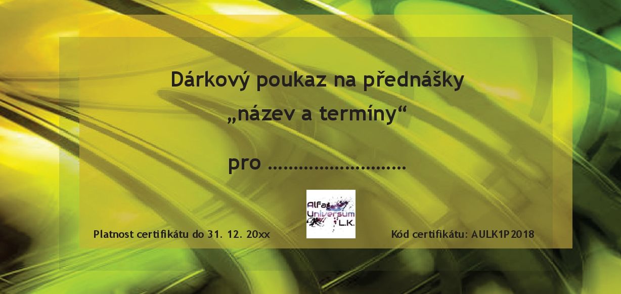 Dárkový poukaz na přednášky