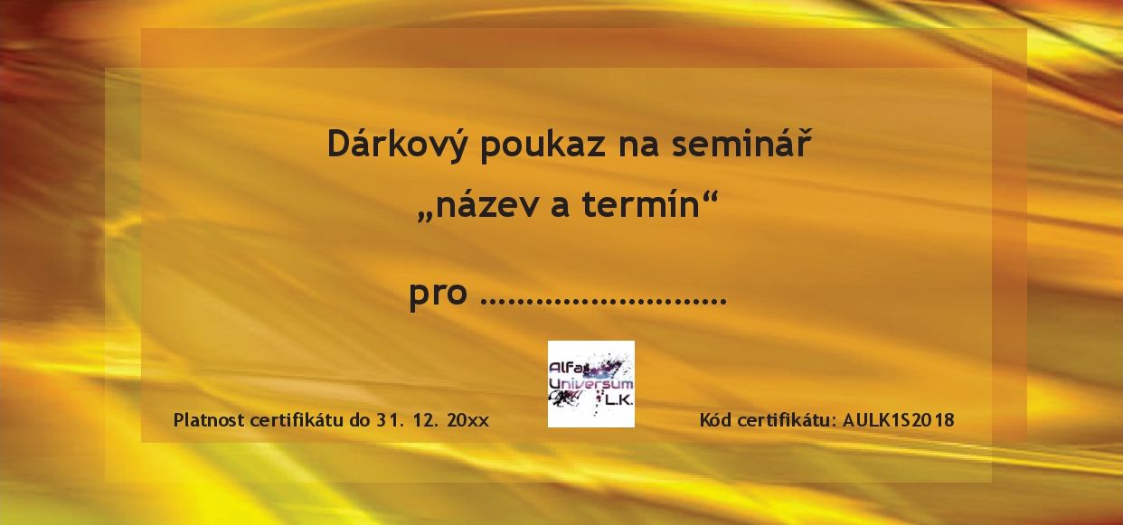 Dárkový poukaz na seminář